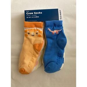 Unisex Crew Socks 8-Pack for Toddler & Baby 4T-5T